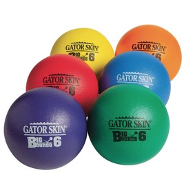 S&S Worldwide Gator Skin® Big Bounce Ball Set, 6” Diameter, Durable Foam Core, Set of 6 Balls