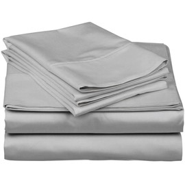 [hachette] 16" EXTRA DEEP FITTED SHEET DOUBLE SIZE GREY SILVER 100% EGYPTIAN COTTON 200 THREAD COUNT