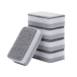 10 Pieces Dishwashing Sponge Kitchen Dishwashing Sponge Non Scratch Scouring Pad Non-Scratch Scouring Pad Non Scratch Sponge Double-Sided Cleaning Sponge Non-Scratch Scrub Sponge, Grey