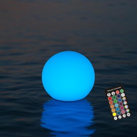 RKDTX LED Ball Light,3-Inch Cordless Orb Light with Remote,16 Color Changing Night Light for Kids,Rechargeable Mood Lamp,IP68 Waterproof for Bath Tub Shower,Party,Christmas Decor