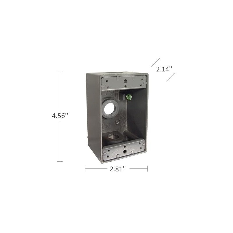 Hubbell-Bell 5320-0 Single Gang 3-1/2-Inch Outlets Weatherproof Box Gray