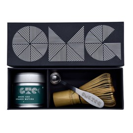 OMGTea Organic Matcha Green Tea Gift Set - Japanese AAA Grade Matcha Powder, Serving Spoon & Bamboo Whisk. 2 Star Great Taste Award