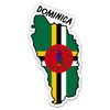 Squiddy Dominica Map with Flag - Vinyl Sticker Decal for Phone, Laptop, Water Bottle - 3"