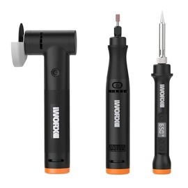 MAKERX Crafting Tool Combo Kit - Rotary Tool, Angle Grinder, Soldering Iron for Sanding, Carving, Drilling, Engraving and Cutting, 20V Power Share Battery & 58-Piece Accessories Included