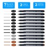 Zieler 12 Fineliner Drawing Pens (Black, Sepia & Grey) Water