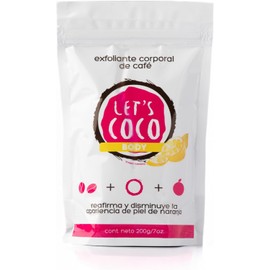 LET'S COCO Exfoliante Corporal Ultra Hidratante, Let’s Coco Body - Exfoliante de Café, Anti-Celulitis, Para Todo Tipo de Piel - Contenido Neto 200 Gr – 7 Oz