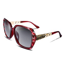 FEISEDY Polarized Women Square Sunglasses Sparkling Composite Shiny Frame B2289