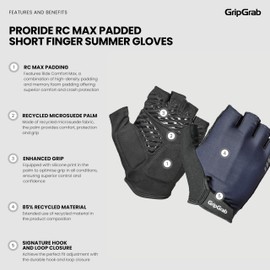 GripGrab ProRide RC Max Padded Short Finger Summer Cycling Gloves Comfortable Cushioned Fingerless Bike Glove Anti-Slip