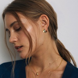 Gold Hoop Earrings for Women Small Gold Plated Multiple Piercing Hypoallergenic Flat Back Earrings Mini Chunky Gold Huggie Hoop Earrings Gold Stud Earrings, Copper