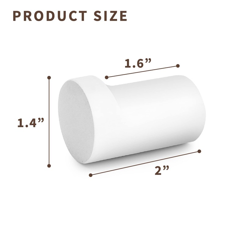 NAUMOO Wooden White Wall Hooks - Pack of 4 -