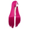 MapofBeauty Unique Long Women's Cosplay Straight Cosplay Wig (Hot Pink)