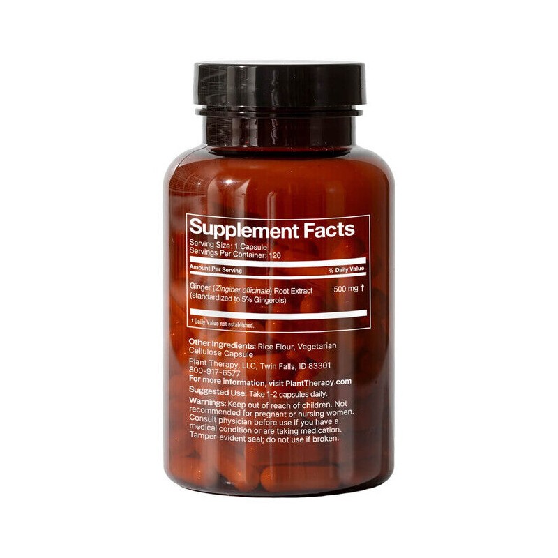 Plant Therapy Herbal Supplement - Ginger Root, 120 Capsules