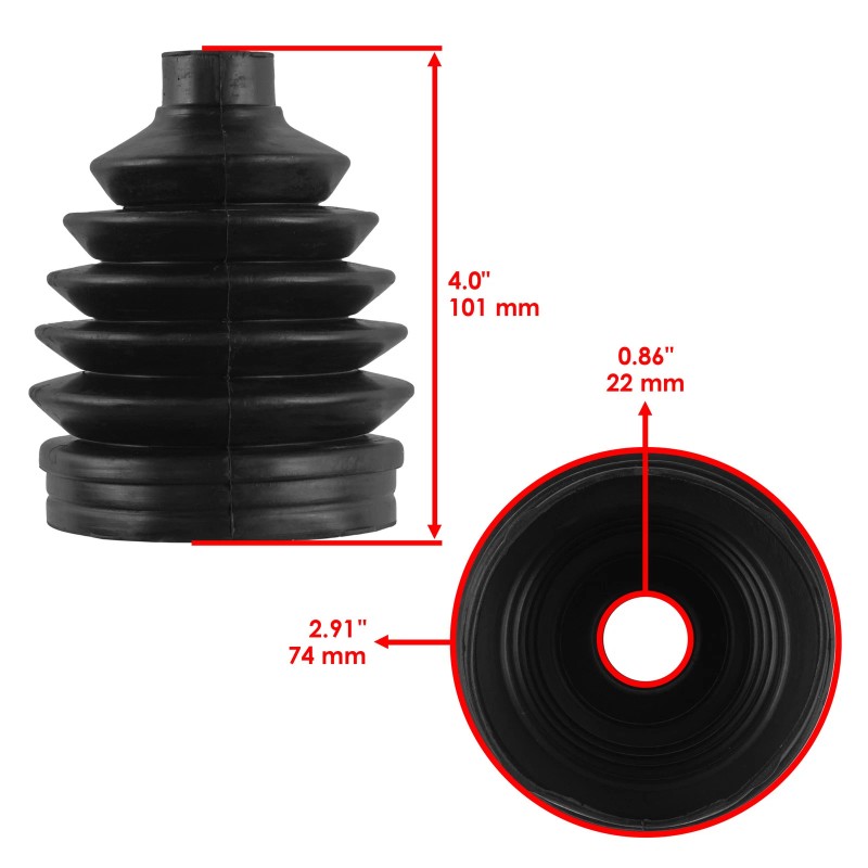Caltric 2 Rear Axle Outer Inner CV Boot Kit for