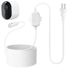 ALERTCAM Magnetic Charging Cable for Arlo Pro 5S/Pro 4/ Pro 3 Floodlight/Pro 3, Arlo Ultra 2/Ultra, 30ft Weatherproof Charger Continuously Charging Your Arlo Camera,White