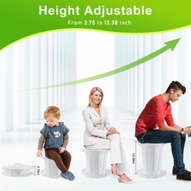 PJIRBZGG Portable Toilet for Camping, Compact Foldable Camping Toilet Portable, Height Adjustable Travel Potty for Adults, Portable Potty for Car for Quick use in Emergencies,White