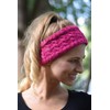 StyleBreaker Women’s Knitted Headband with Braid Pattern and Sequins, Fleece