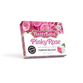 Hazer Baba Turkish Delight Candy, Rose Water Flavored, Gourmet Snack Box, Traditional, Vegan Snack, Turkish Lokum, Unique Sweets, Loukumi, Delicias Turcas, Halal, Kosher, 4.4oz (125g)
