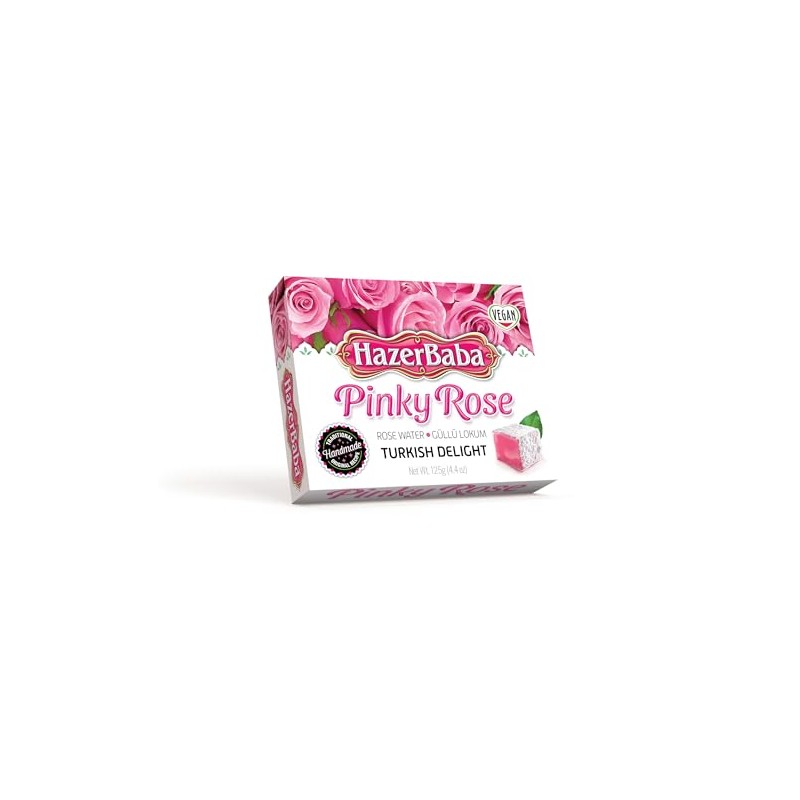 Hazer Baba Turkish Delight Candy, Rose Water Flavored, Gourmet Snack