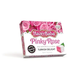 Hazer Baba Turkish Delight Candy, Rose Water Flavored, Gourmet Snack Box, Traditional, Vegan Snack, Turkish Lokum, Unique Sweets, Loukumi, Delicias Turcas, Halal, Kosher, 4.4oz (125g)