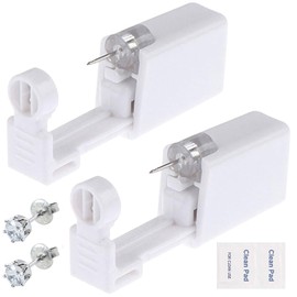Ear Piercing Gun Kit - Lyuxzad 6Pcs Disposable Ear Piercing Kit Including 2Pcs Self Ear Piercing Gun with 2Pcs Built-in Earrings Stud and 2Pcs Clean Tools for Ear Cartilage Piercing Kit (253)