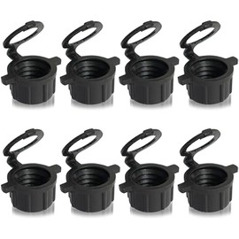 Racing Fuels 3045 Vent Caps- for 5.5 Gallon VP Jug Can, Black Top Hat- Plastic, 24mm (Pack of 8)