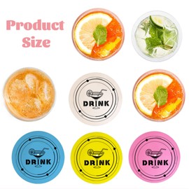 Irikdescia® 4 Stück Einweg-Getränkedeckelaufkleber, 3,92 Zoll, ideal für Bars, Partys, Outdoor-Festivals, staubdicht, tragbar, lebensmittelechtes Material