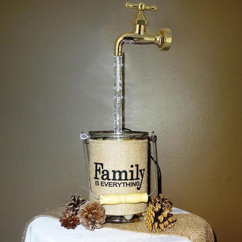 Decorative Metal and Plastic Faucet Fountain with Circulating Water, for
