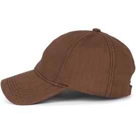 styleBREAKER 04023089 Unisex Linen Baseball Cap, Plain Colour, 6-Panel Baseball Cap, Metal Buckle, Adjustable, brown