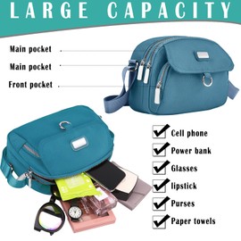 Farcauo Shoulder Bag for Women Men Purple Crossbody Bag Shoulder Bags Belt Bag for Women Men Shoulder Bag Women's Bag Handbag Women's Medium Crossbody Bag Women, # A Light Blue Nylon Crossbody Bags