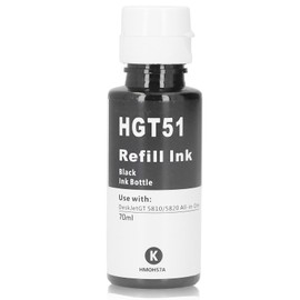 70ML Capacity Refill Ink Bottled Printing Ink Replacement for HP GT5810 5820 Printer Black