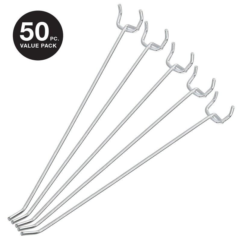 Neiko 53104A 8” Pegboard Hook Organizer Kit, 50 Pack, Hanging