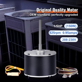 5KCP39GFS166S Condenser Fan Motor - 1/5 HP 208-230V 825 RPM OEM Replacement | Reversible Rotation w/ 7.5μF/370V CBB65 Capacitor - Fits 3S003 Models (ETL Listed)