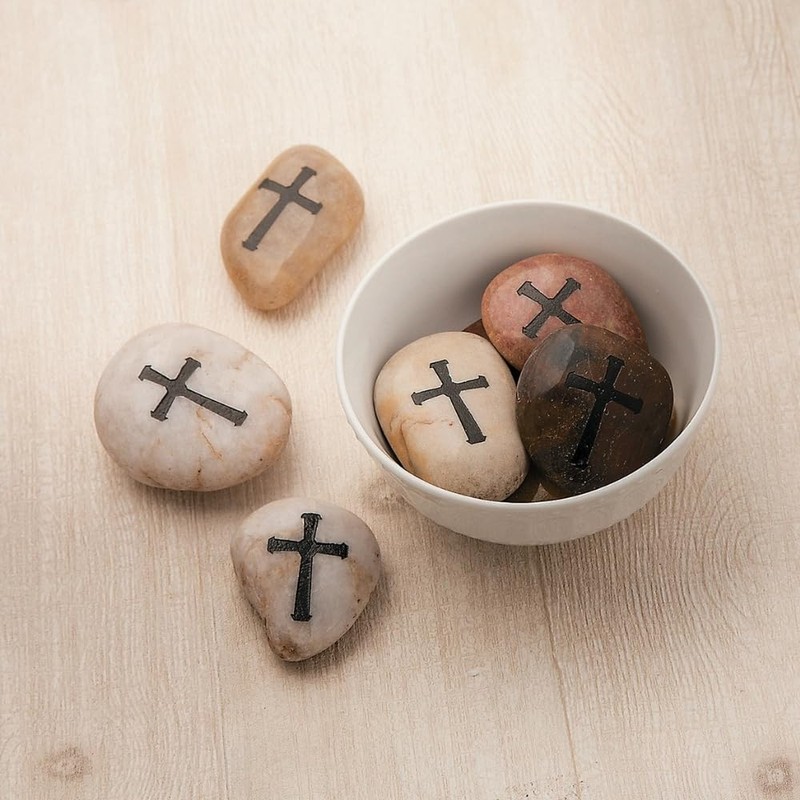 Fun Express Religious Cross Worry Stones (Set of 12) Christian