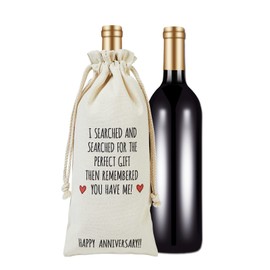 RF&CM Anniversary Wine Bags Gift for Him Her,Funny Anniversary Wine Bag Gift for Him Her Boyfriend Girlfriend Husband Wife Men Woman Fiancé Fiancee - Gay Lesbian - Humorous Special Sentimental Huge