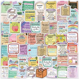 Mental Health Stickers 54 Pcs Journal Stickers Quote Sticker Waterproof Vinyl Inspirational Affirmation Sticker for Adults Teens Kindle Laptop Scrapbook Journal Water Bottle