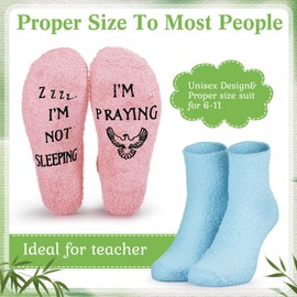 Glitopper 8 Pairs Christian Faith Socks Praying Fuzzy Funny Religious Gifts Bulk, I'm Not Sleeping, I'm Praying Novelty Jesus Socks for Adults Men Women Appreciation Religious Gifts, 8 Colors