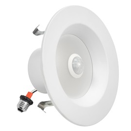 Maxxima 4 in. Retrofit LED PIR Motion Sensor Downlight - 1000 Lumens, 9 Watts, 5 CCT 2700K/3000K/3500K/4000K/5000K, Energy Efficient Indoor Ceiling Lighting Fixture