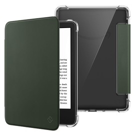 Fintie Case for 6 Inch Kindle (11th Generation) - 2024/2022, Clear Soft TPU Protective Case with Auto Sleep/Wake for 6 Inch Kindle Basic 2024, Alpine Green