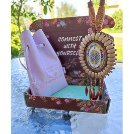 DREMINOVA Ethnic Flower Boho Beaded Necklaces for Women Long Pendant Hawaiian Necklaces Bohemian Necklaces African Tribal Native Necklaces Trendy Fashion Jewelry (Gold Sunshine)