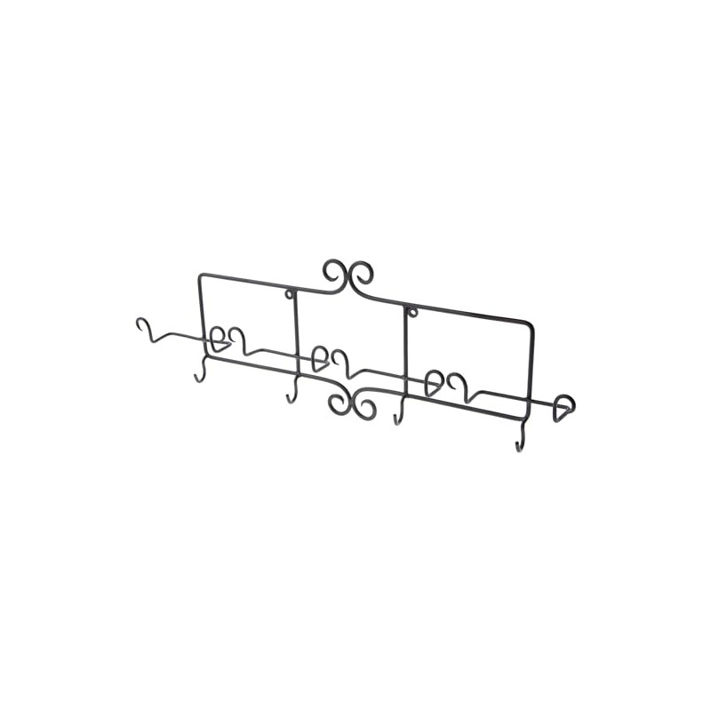 Bard's Black Wrought Iron Horizontal Wall Mountable Cup and Saucer