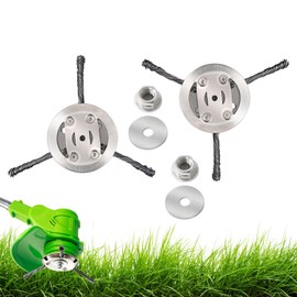 JAMSSOW 2 Pcs Steel Wire Grass Trimmer Head,Brush Cutter Strimmer Head,Wired Trimmer Head Replacement,Strimmer Attachments for Garden Moss Weed Rust Removal(3 Head)