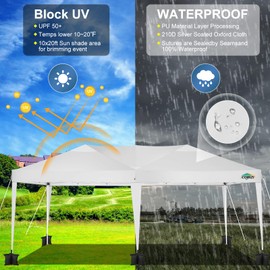 COBIZI Canopy 10x20 Pop Up Canopy Tent 10x20ft Waterproof Party Tent Ez Up Canopy Tents for Parties Wedding Outdoor Commercial Event Gazebo Portable Instant Tent for Backyard Camping Carport