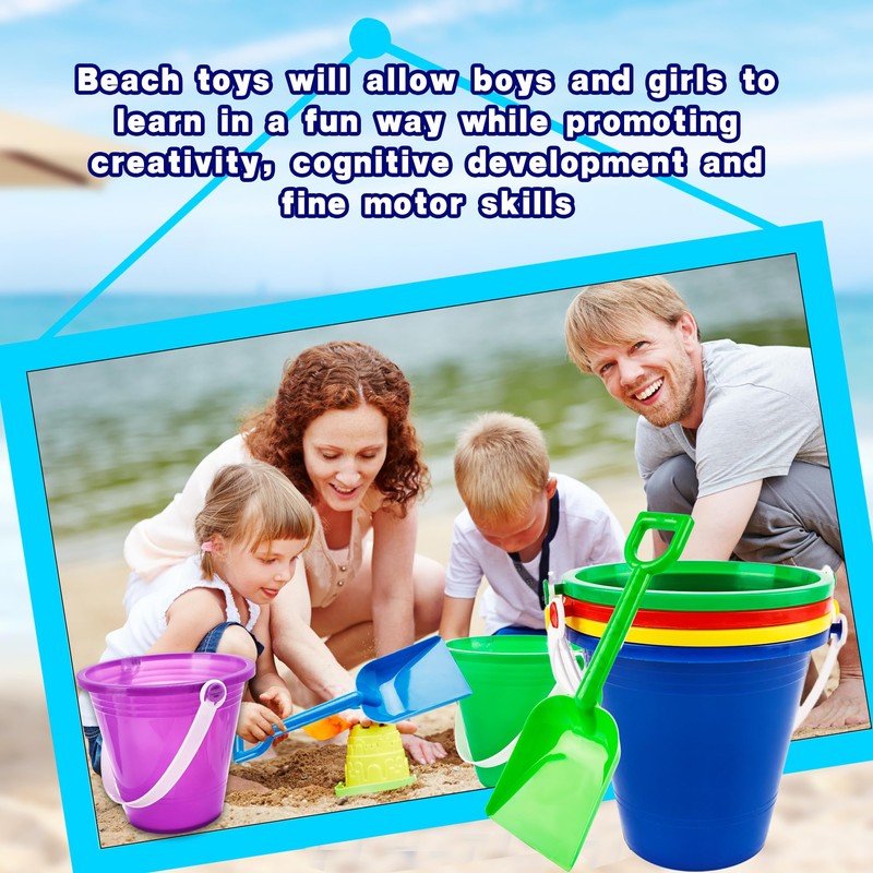 72 Pack Beach Bucket and Shovel Set 36 Mini Plastic