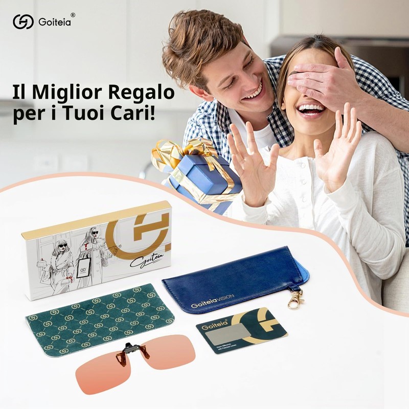 Goiteia FL-Rose - Occhiali con clip per emicrania, con clip,