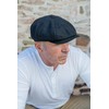 Gamble & Gunn 'Shelby ' Black Herringbone Button Top Cap