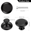 Cabinet Knobs, 12Pcs Round Mushroom Drawer Knobs, Matted Black Drawer