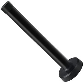 KOLAKO Tope de puerta de 8 pulgadas de largo, tope de puerta negro para pared, soporte de puerta moderno con parachoques de goma, acero inoxidable cep