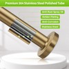 One-Piece Tension Curtain Rod 54-90 inch Brushed Gold Shower Curtain