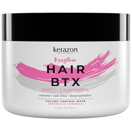 KERAZON - Tratamiento de alisado intensivo brasileño BTX, 8 onzas, 8.0 fl oz para todo tipo de cabello, mascarilla capilar activada térmicamente cabel