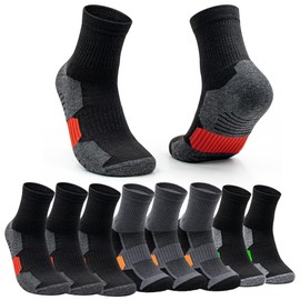8 Pares Calcetas Deportivas para Hombre,calcetines algodon para correr, Transpirables y Duradero de mid crew calcetines atléticos,Deportes al aire libre Calcetines para Hombres (Estándar, Multicolor)